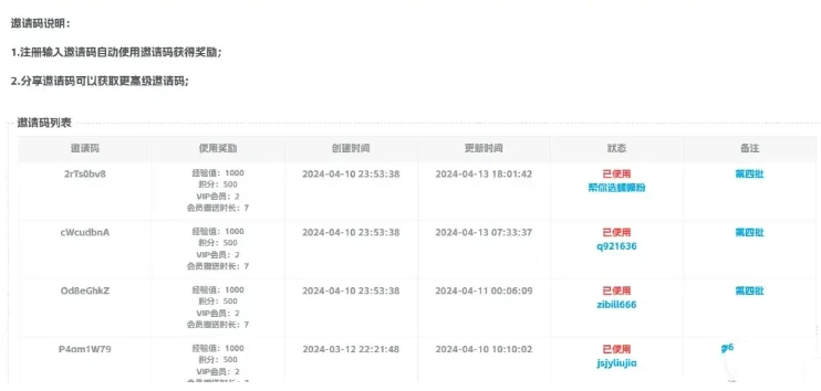 子比主题-新增邀请码页面（供展示或领取邀请码注册）-识趣者资源